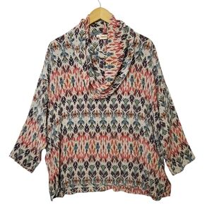 Tianello Silk Top Tunic Cowl Neck Size XS Oversized